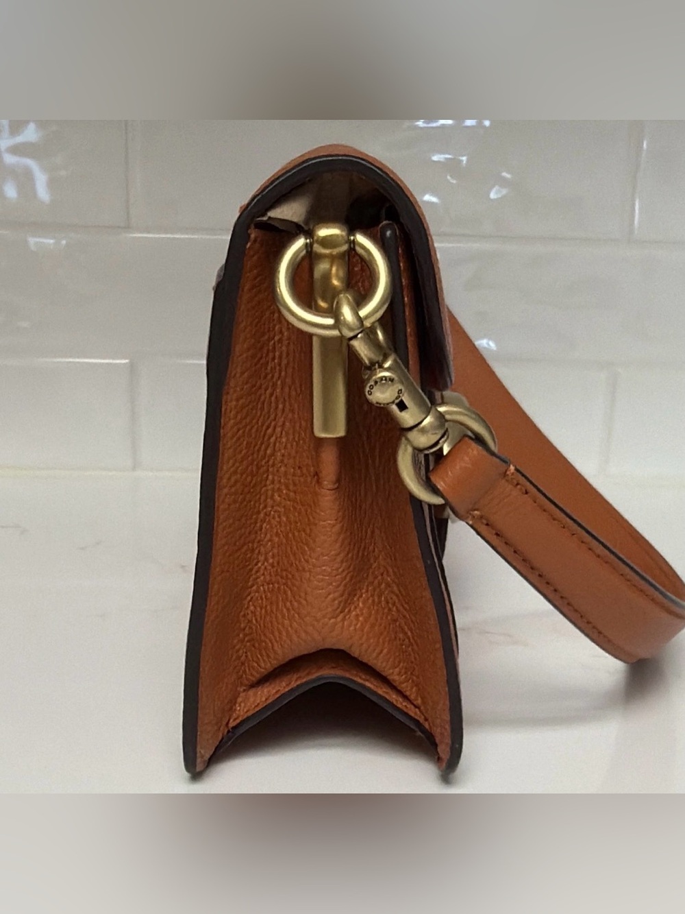Coach Tabby 26 Pebbled Leather Crossbody in Tan and Pink with Gold 'C' Hardware - Picture 4 of 9